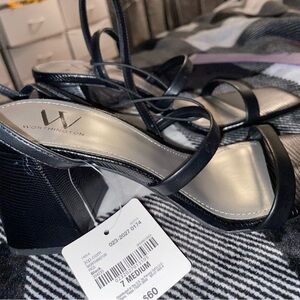Worthington Black Strappy Heels